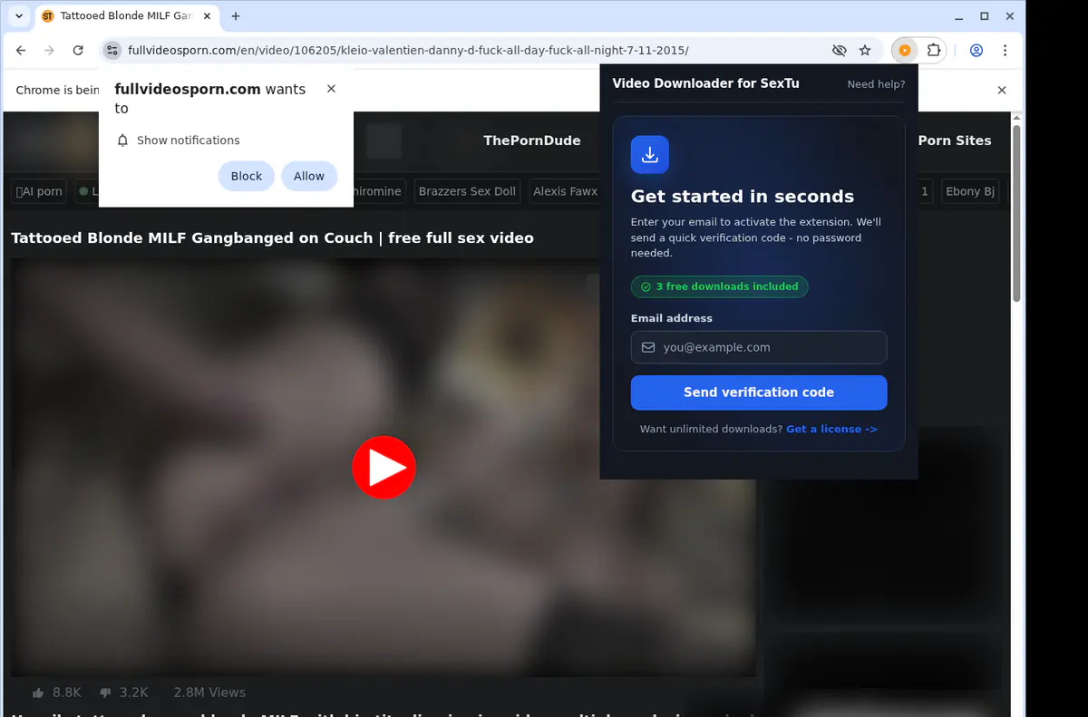 Sextu Video Downloader browser extension screenshot 5
